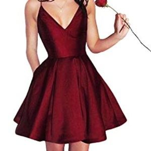 Yangprom Short Spaghetti Straps Homecoming Dress
